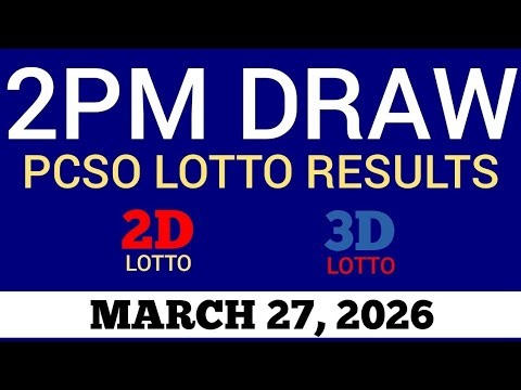 Lotto Result Today 2pm Draw March 27, 2026 Swertres Ez2 PCSO Live Result