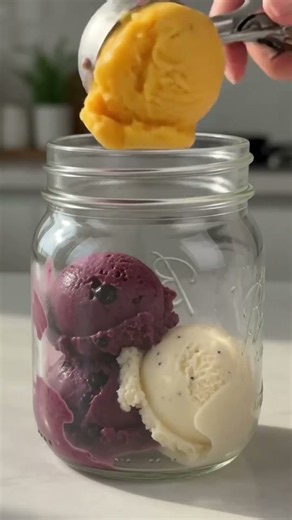 Creamy Mason Jar Ice Cream 🍓 Quick & Easy Dessert Hack!
