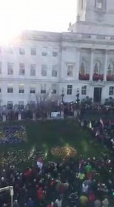 18K views · 461 reactions | The moment the Reds took to the Town Hall balcony with the Johnstone's Paint Trophy. | Barnsley Chronicle | Facebook