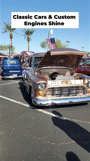 Classic cars and trucks on display! Check out these amazing engines and designs. #ClassicCars #SportsCars #CarShow #Trucks #CarDesign