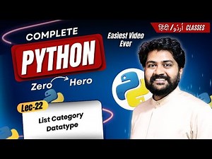 List Category Data type-Hindi/Urdu | Lec-22 | Collection Data type in Python