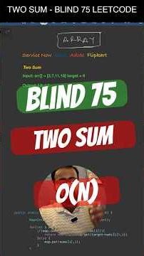 Two sum LeetCode - Blind75 DSA Series #datastructures #interviewquestions