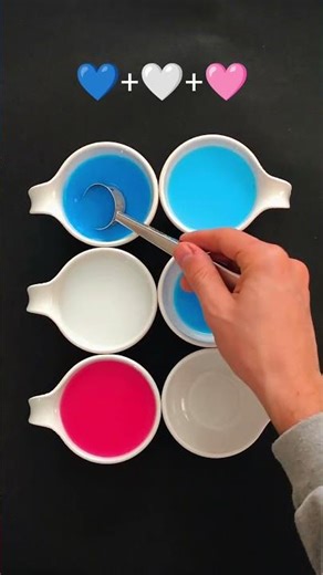 Pastel Magic: Blue, White & Pink Color Mixing 💫 #colormixing #artshorts