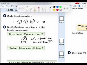 Y9 Day5 Revision - Testing conjectures Pt1