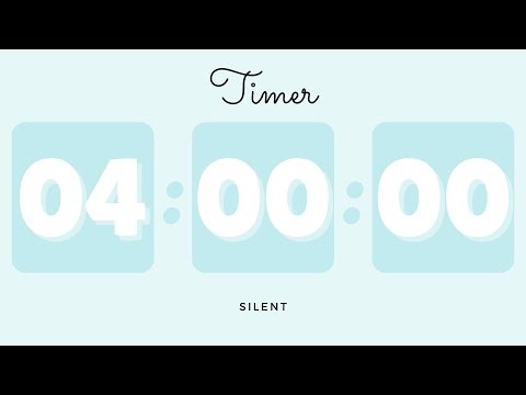 🩵 4 Hours Silent Timer with Cute Ending Alarm | Pastel Aqua Timer