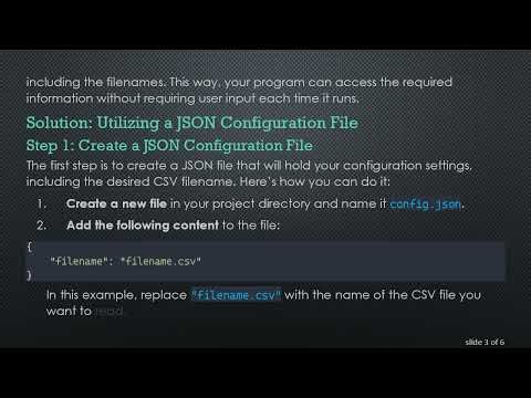 How to Use a Configuration File for File Names in Python Code