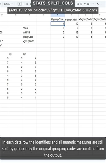 STATS_SPLIT_COLS: custom group labels in Google Sheets