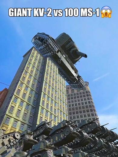 Epic Battle: KV2 vs 100 MS-1 Tanks