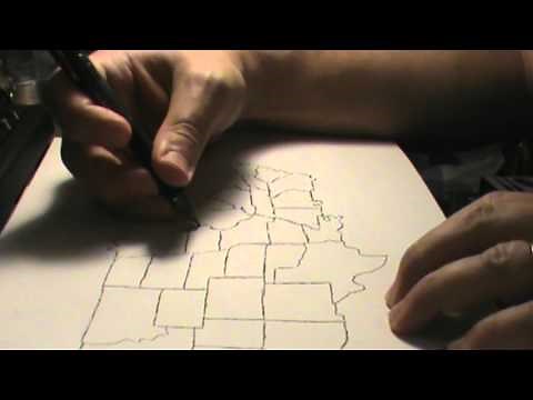 ASMR Drawing Tutorial - Basic Map of USA - Softly Spoken with Soothing Art Sounds