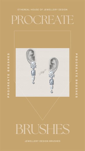 Ethereal House of Jewellery Design -Samantha Kelly on Instagram: "This earring design was created using my full Diamond & Claws Brush Set ✨ The Mini Brush Set includes a smaller selection of these same brushes — created for beginners, students, and anyone who wants to try digital jewellery design before investing in the full collection. Same brush quality. Smaller selection. ✨ Perfect for trying before full sets 💬 Comment “Brushes” for links and details!"