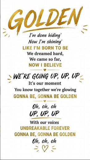 Golden lyrics #music #viral #englishsongs