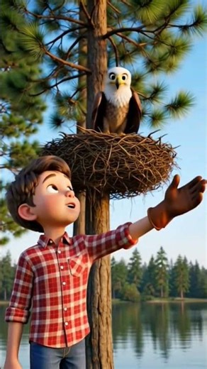 “Bald Eagle Flies to Boy’s Hand 🦅🇺🇸 | Emotional Wildlife Moment #Shorts”