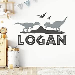 Custom Dinosaur Room Decals Removable Vinyl Dinosaur Wall Stickers for Kids' Rooms and Nurseries | Bedroom Decor | Toddler Room Decor (Dino World)