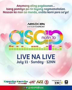 2.9K views · 285 reactions | It’s an all-star Kapamilya Forever celebration dahil anumang pagdaanan isang pamilya pa rin tayong nagmamahalan! At bilang pasasalamat, sama-sama tayo ngayong Linggo LIVE sa ASAP Natin ‘To! | ASAPOFFICIAL | Facebook