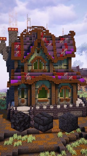 Minecraft Zombie House 🧟‍♂️🏚 Material List⬇️ Mossy Cobblestone 612 Stripped Spruce Wood 460 Spruce Planks 451 Cobblestone 416 Blue Terracotta 358 Dark Oak Stairs 263 Cobbled Deepslate 189 Stripped Dark Oak Log 187 Polished Blackstone 172 Andesite 145 Dark Oak Planks 145 Mossy Stone Bricks 141 Tuff 118 Mossy Cobblestone Stairs 116 Dark Oak Trapdoor 115 Dark Oak Slab 91 Polished Blackstone Brick Wall 88 Deepslate Bricks 80 Iron Bars 77 Purple Wool 73 Lime Stained Glass 69 Muddy Mangrove Roots 62