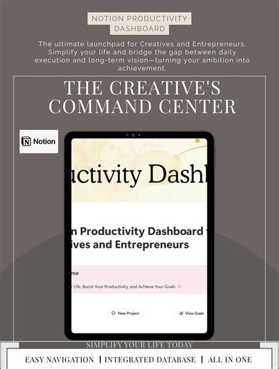 Notion Productivity Dashboard | All-in-one Business Planner, Content Creator, Client CRM, Project Manager, Freelance, Instant Download - Etsy