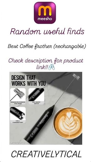 Meesho Best Coffee Frother (rechargeable)type-C~❤️#ytshorts#trending#meesho#coffeelover#coffee#viral