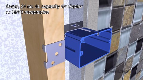 Carlon 1-Gang 22 cu. in. Electrical PVC Horizontal New Work Electrical Box with Adjustable Bracket (B121ADJH) B121ADJH