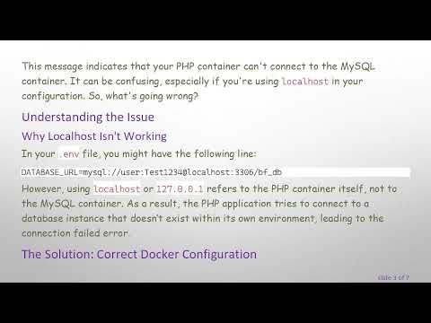 Can't Connect to MySQL DB by Doctrine on Docker? Here's the Fix!