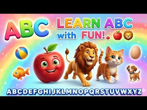 Learn ABC for Kids | A to Z Alphabet Vocabulary with Fun Animations 🍎🦁