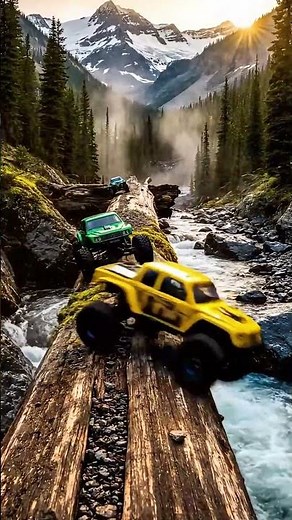 Extreme RC Car Racing – Insane Mountain River Jump! #shorts