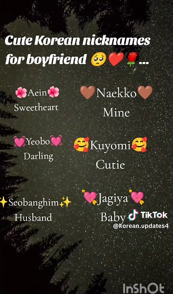 Cute Korean Nicknames for Your Boyfriend
