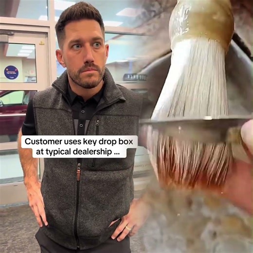 Customer uses the key drop box at a typical dealership …