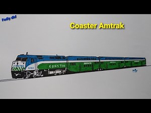 Coaster Train Drawing and Coloring | Amtrak Train