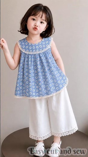 Easy Round Yoke Baby Girl Dress Sewing Tutorial | DIY #shorts #shortvideo #youtubeshorts #viral