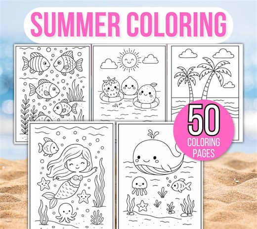 Summer Coloring Pages, Summer Coloring Book, Summer Coloring Sheets, Kids Summer Coloring, Summer Coloring Pages for Kids, Summer Activities - Etsy
