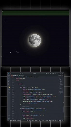 moon + shooting star animation shorts #css #javascript #cssanimation #coding