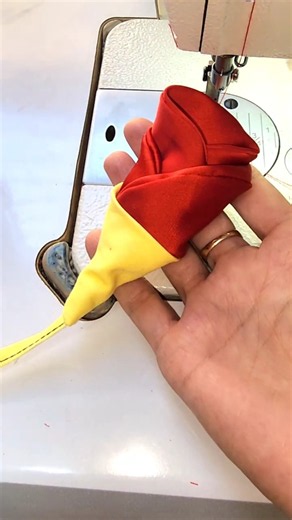 Beautiful Fabric Rose Sewing Tutorial! 🌹✨ #shorts.