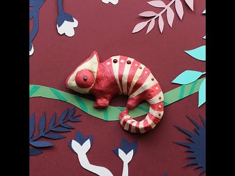 Tutoriel : Fabriquer un caméléon en papier mâché et decopatch papier de soie