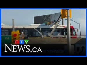 OC Transpo bus crashes into overhead sign
