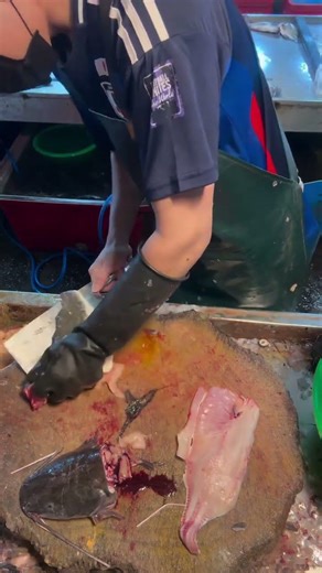 Deboning Large Catfish 🐠 #shorts #fishcuttingskills