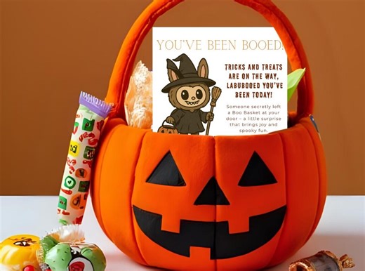 Labubu Witch Boo Basket Printables | You've Been Booed Cards & Signs | Halloween Labubu Digital Download for Neighbors - Etsy