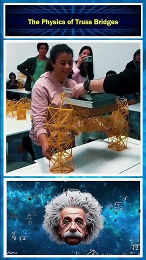 Why Triangles Make Bridges Stronger! 🌉🔺The Physics of Truss Bridges #physicsshorts