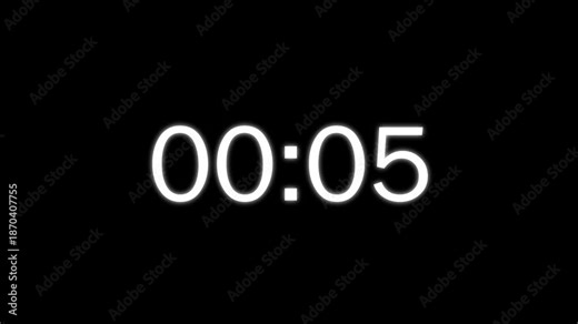 10 seconds countdown timer with transparent background, ten seconds timer.4k video