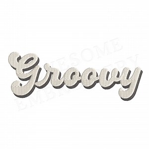 Groovy Shadow 1inch Script Font A-Z Machine Embroidery Font Digital Download | Lovesome Design - Etsy