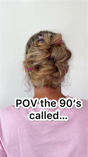 The 90’s called and they want their updo back 🤪jk! This is perfect for 2026. Such a cute casual updo or wear it to weddings, etc. #updo #easyupdo #messybun