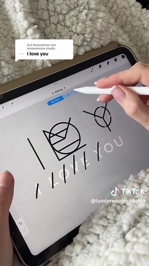 Kreative Antwort auf 'I Love You' in Procreate