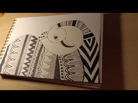 🦚 Patterned Peacock Zentangle | Calming Line Art & Relaxing Creative Flow
