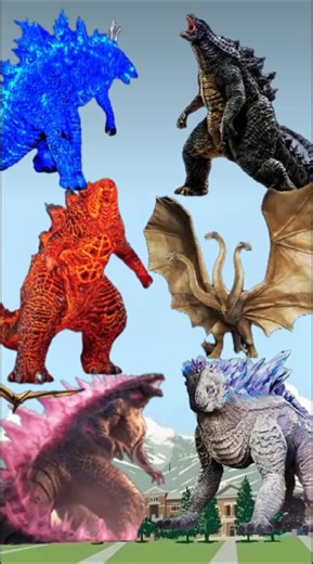 Blue Godzilla & thermo Godzilla & Evoleved Godzilla 🆚 Monstervers all Monsters