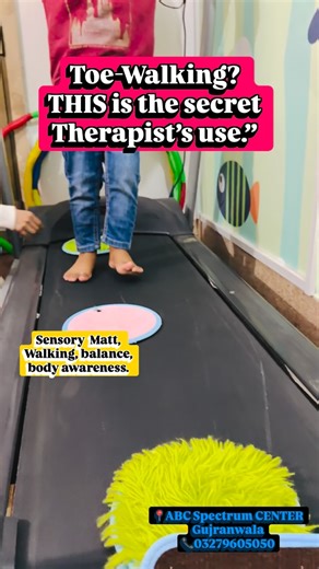 ABC Spectrum Center (Autism, Behavior & Communication) | Toe-walking therapy made easy with sensory mats on a treadmill. • Helps kids improve flat-foot walking, balance, and body awareness. •... | Instagram