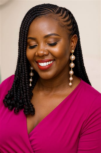 Elegant side-part braids ending in gentle curls — graceful, radiant, and full of warmth. 🌺 #braidstyles | The best women's haircuts.