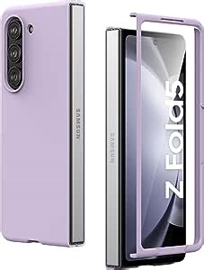 Case for Samsung Galaxy Z Fold 5 (2023) with Cover Screen Protector, Thin Hard PC Phone Case for Galaxy Z Fold5 - Lilac