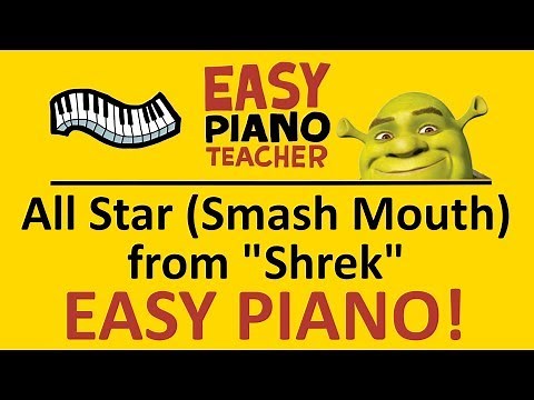 EASY piano: All Star keyboard tutorial (Smash Mouth, from Shrek) by #EPT