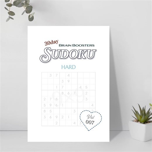 SUDOKU Hard_vol.007 | 30 Puzzles | A4 Size | Printable Sudoku Single Puzzle Book | Digital Download PDF | Blank Grid Sheets ( Template ) - Etsy UK