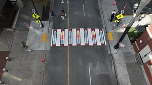 New crosswalk pays tribute to Ryman Auditorium's iconic stained glass windows