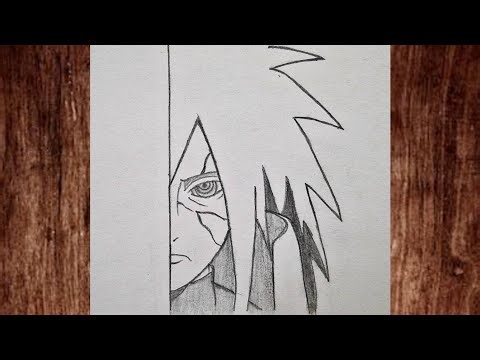 How to draw Madara Uchiha step by step | Anime drawing tutorial for beginners pencil | Anime drawing